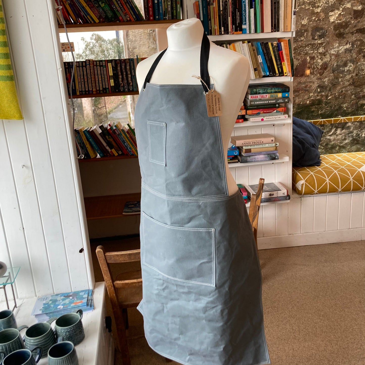 oilskin apron - grey