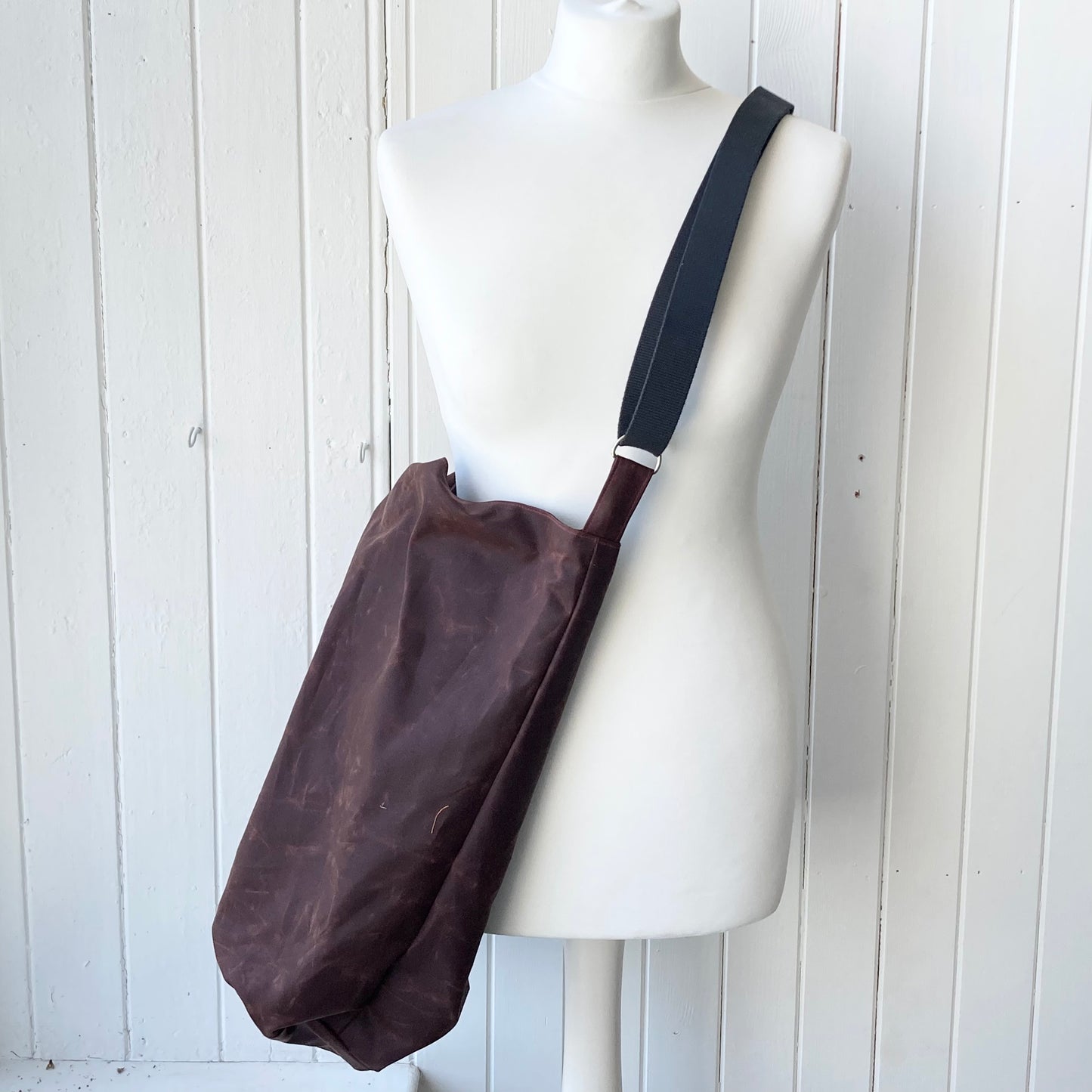 large conker oilskin bucket bag