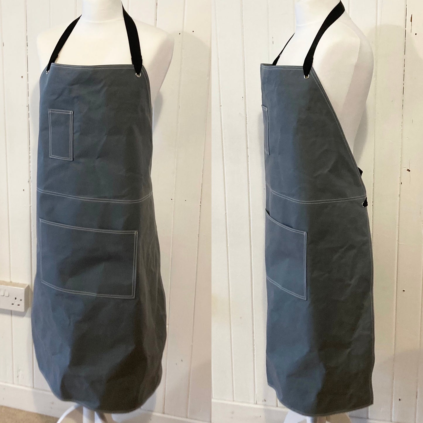 workwear oilskin apron - grey