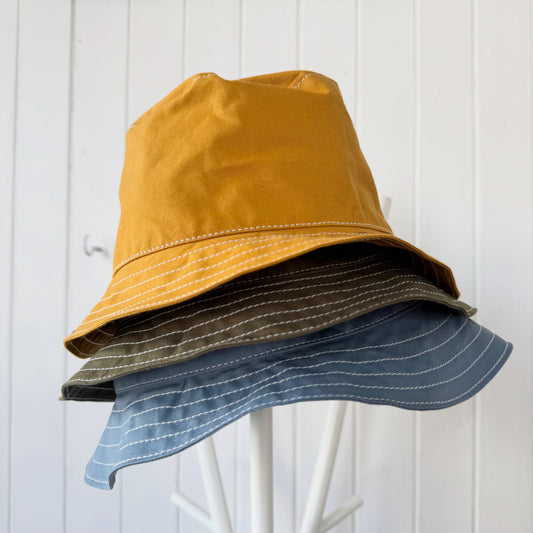 oilskin bucket hat - large khaki