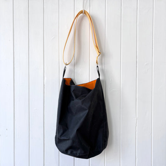 medium oilskin bucket bag