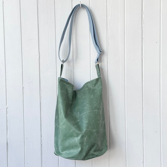 medium oilskin bucket bag