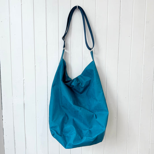 large oilskin bucket bag
