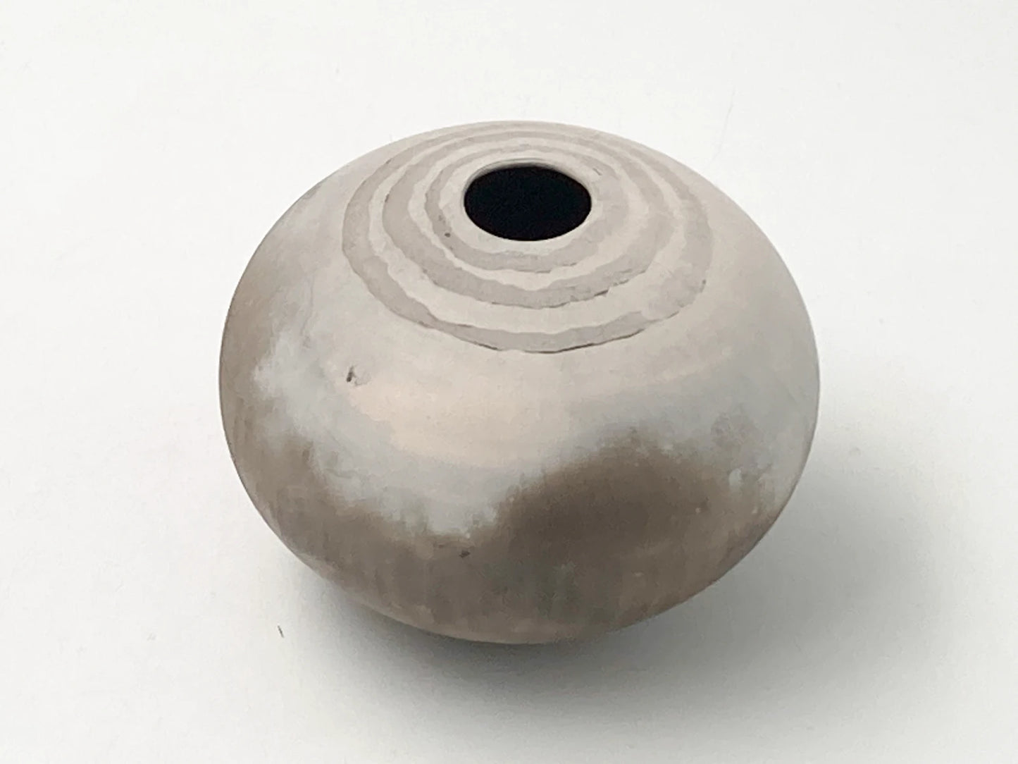 striped smoke fired pot