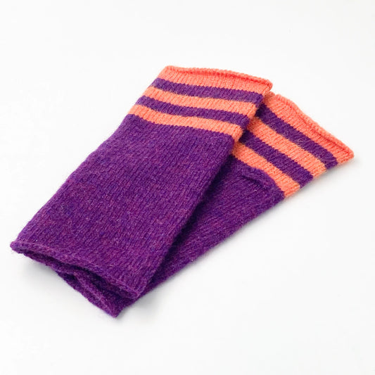 gloves - purple & orange