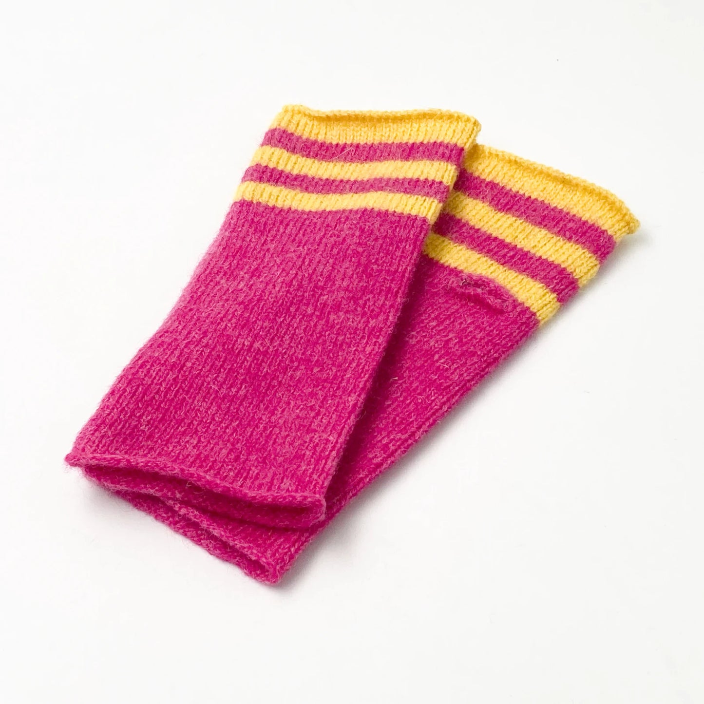 gloves - pink & yellow